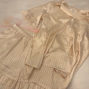 Pretty Light Tan Sleep set with Ruffle Details